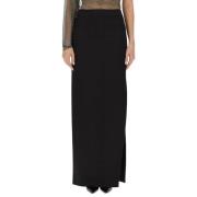 Rok met split in wolmix Genny , Black , Dames