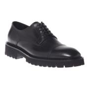 Lace-ups in black leather Baldinini , Black , Heren