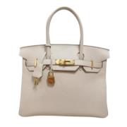 Pre-owned Leather handbags Hermès Vintage , White , Dames