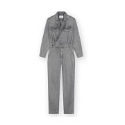 Grijze Denim Cross Over Jumpsuit Homage , Gray , Dames