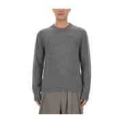 Logo Jersey Slim Fit Cashmere Wool Ami Paris , Gray , Heren