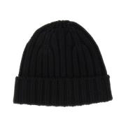 Hoog Lapel Beanie Hat Aspesi , Black , Dames