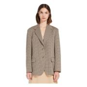 Pied de Poule Jacquard Blazer Max Mara Weekend , Brown , Dames