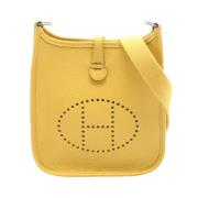 Pre-owned Leather shoulder-bags Hermès Vintage , Yellow , Dames