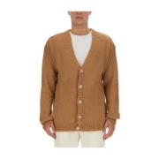 Mohair V-Neck Cardigan Family First , Beige , Heren