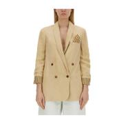 Oversize Double-Breasted Jacket Alysi , Beige , Dames