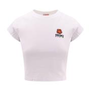 Biologisch Katoenen T-shirt met Bloemenpatch Kenzo , White , Dames