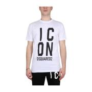 Logo Print T-shirt Dsquared2 , White , Heren