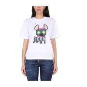 T-shirt met logoprint Dsquared2 , White , Dames