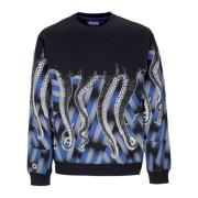 Zwarte Crewneck Sweatshirt met Octopus Print Octopus , Black , Heren