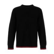 Zwarte Gebreide Crew Neck Sweater Gucci , Black , Heren