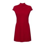 Viscosemix jurk met voorste split Versace , Red , Dames