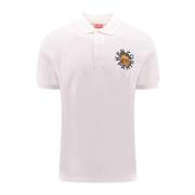 Geborduurd Poloshirt Slim Fit Multicolor Kenzo , White , Heren