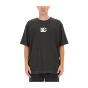 T-shirt met logo, regular fit Dolce & Gabbana , Black , Heren