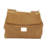 Beige Aw23 Dames Leren Handtas Dolce & Gabbana , Brown , Dames