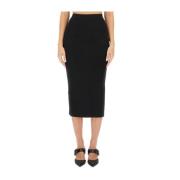 Wollen Slim Fit Pencil Rok Alexander McQueen , Black , Dames