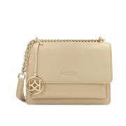 Neutrale beige handtas met klep Kazar , Beige , Dames