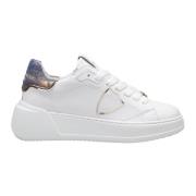 Witte leren sneakers met gouden hiel Philippe Model , White , Dames