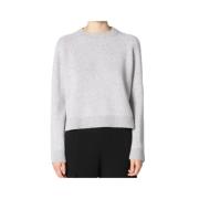 Gebreide Crew Neck Trui Sminfinity , Gray , Dames