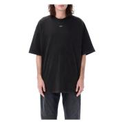 Zwart Grijs T-shirt met Crewneck Off White , Black , Heren