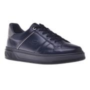 Trainers in black leather and tumbled leather Baldinini , Blue , Heren