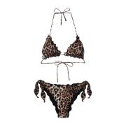 Bikini Triangolo E Slip Nodi Regolabile Frou Frou Spotted F**k , Multi...