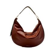 Medium Oyster Hobo Schoudertas Borbonese , Brown , Dames