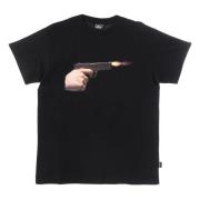 Zwarte Gun Tee Korte Mouw T-Shirt Propaganda , Black , Heren