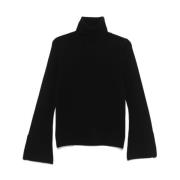 Zwarte Ribgebreide Trui Wild Cashmere , Black , Dames