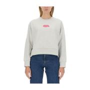 Logo Sweatshirt Regular Fit 100% Katoen A.p.c. , Gray , Dames