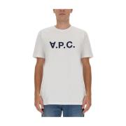 Logo Ketting T-Shirt A.p.c. , White , Heren