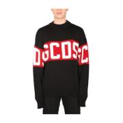 Logo Wollen Blend Oversize Trui Gcds , Black , Heren