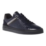 Trainers in dark blue leather Baldinini , Blue , Heren