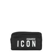 Beauty Case met Icon Print en Rits Dsquared2 , Black , Heren