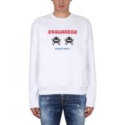 Sweatshirt met logo opdruk Dsquared2 , White , Heren