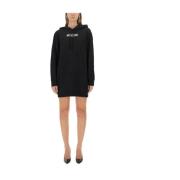 Oversized Katoenen Sweatshirt Jurk Moschino , Black , Dames