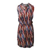 Abstract Print Trekkoord Taille Jurk Isabel Marant , Multicolor , Dame...