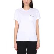 T-shirt met geborduurd logo en dwarsbalk Stella McCartney , White , Da...