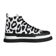 Leopard Print High Top Sneakers Dolce & Gabbana , Black , Heren