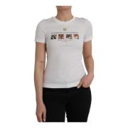 Wit Grafisch Print Katoenen T-Shirt Dolce & Gabbana , White , Dames