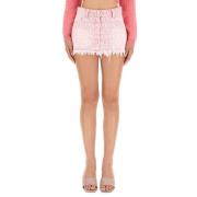 Slim Fit Katoenen Mini Rok Versace , Pink , Dames