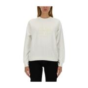 Logo Sweatshirt, Regular Fit, 100% Katoen Tory Burch , White , Dames