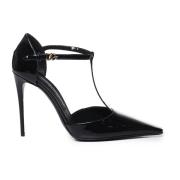 Zwarte T-bar Patent Leren Pumps Dolce & Gabbana , Black , Dames