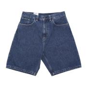 Blauwe Stone Washed Korte Jeans Carhartt Wip , Blue , Heren