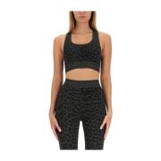 Slim Fit Jacquard Top Made in China Ganni , Black , Dames