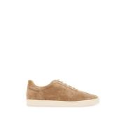 Suède Sneakers met Gelamineerde Details Brunello Cucinelli , Beige , H...