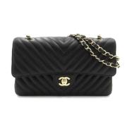 Pre-owned Leather shoulder-bags Chanel Vintage , Black , Dames