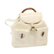 Pre-owned Leather backpacks Gucci Vintage , White , Dames