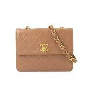 Pre-owned Leather chanel-bags Chanel Vintage , Brown , Dames