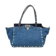 Pre-owned Denim totes Valentino Vintage , Blue , Dames